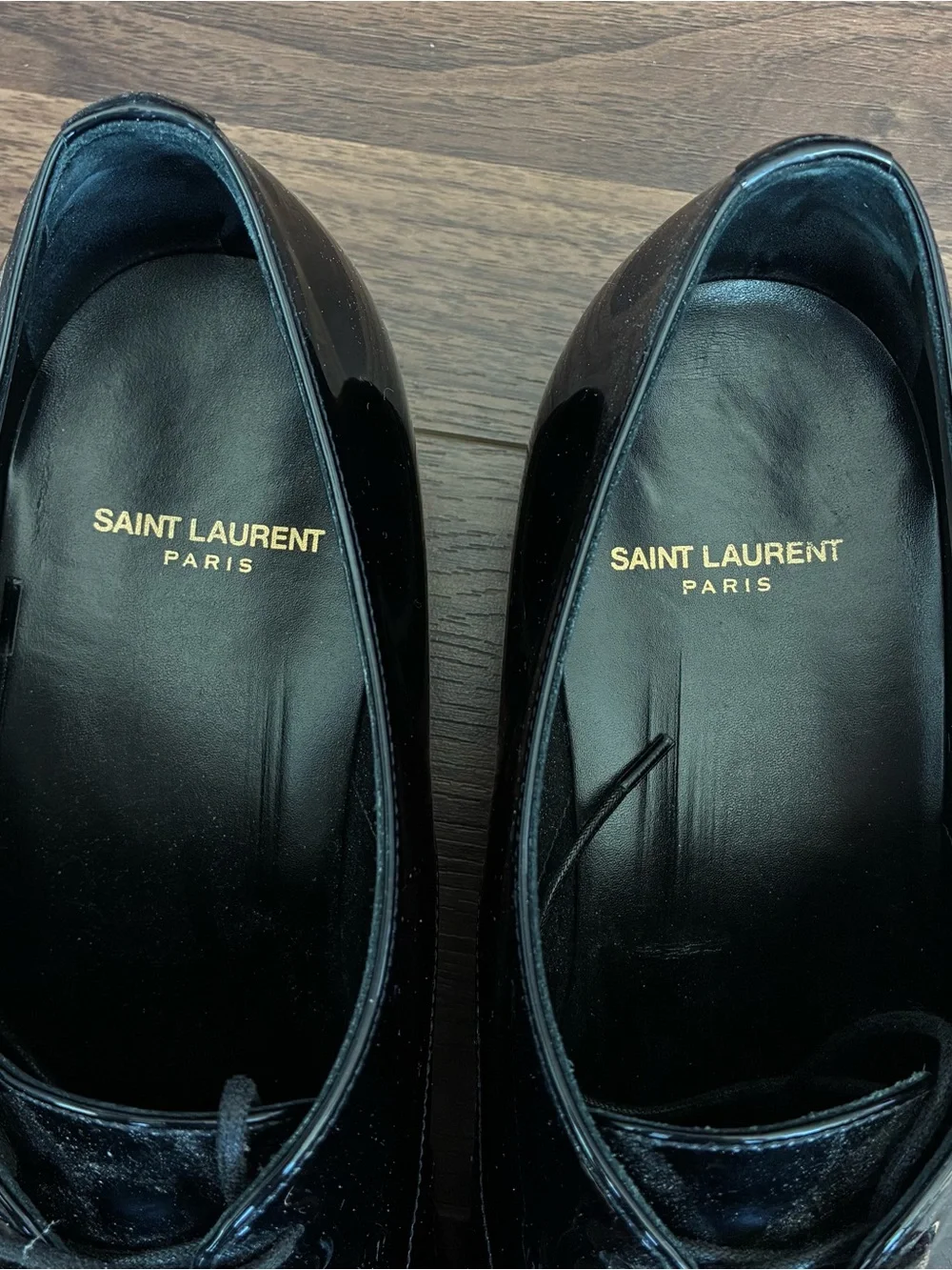 Saint Laurent Men’s Gabriel Derby, Size 41, Patent Leather